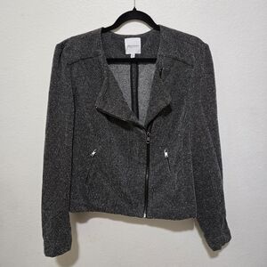 Catherine Malandrino Runway Style Gray Jacket Asymmetrical Zip Size XXL